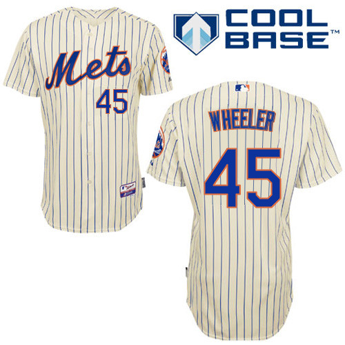 Zack Wheeler #45 MLB Jersey-New York Mets Men's Authentic Home White Cool Base Baseball Jersey